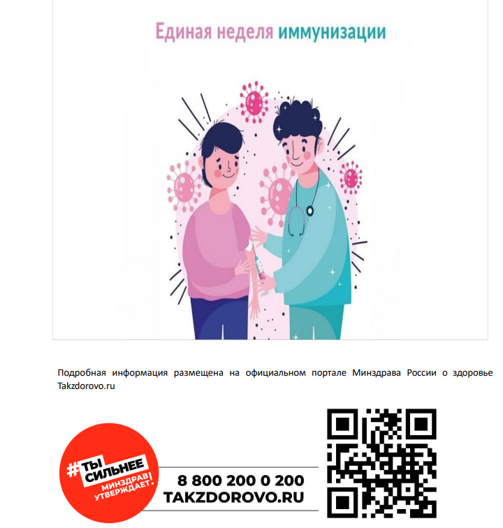 Неделя  осведомленности о важности иммунопрофилактики  (в честь Всемирной недели иммунизации 24 апреля).